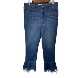 Camila flare jeans denim pants women's 14 raw edge hem some stretchy comfort